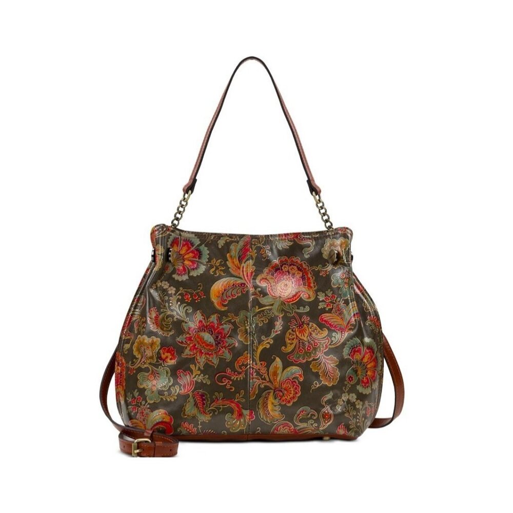 PATRICIA NASH Lidney floral printed leather vintage satchel crossbody bag -MULTI